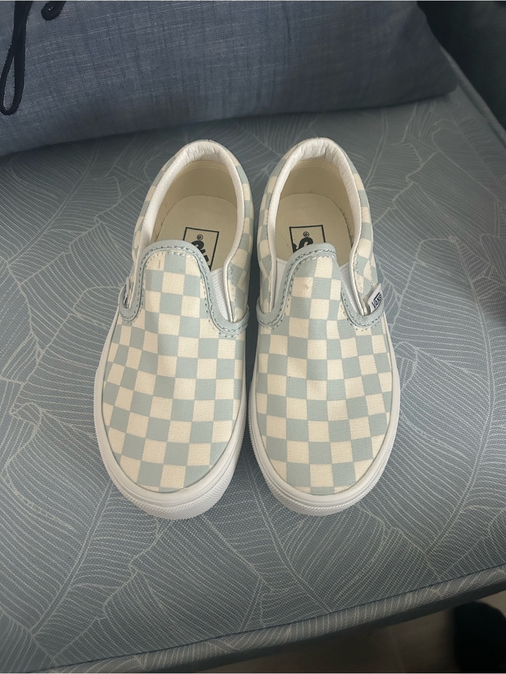 Vans Kids Slip-On Checkerboard in Light Blue and White - New in Box!